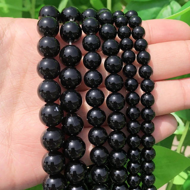 Perles Rondes - Onyx Noir