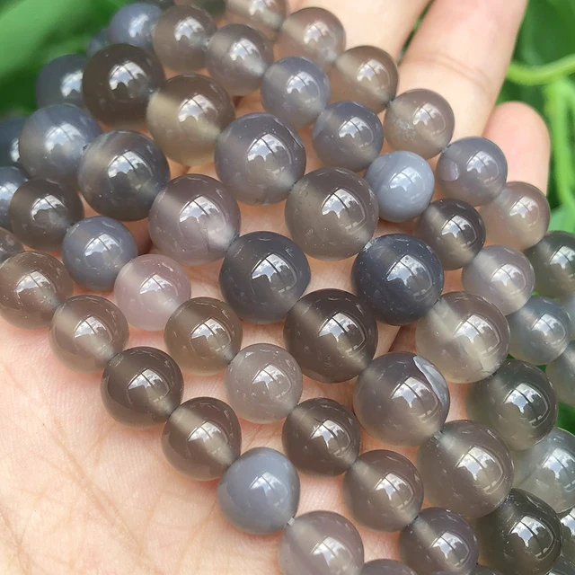 Perles Agate Grise