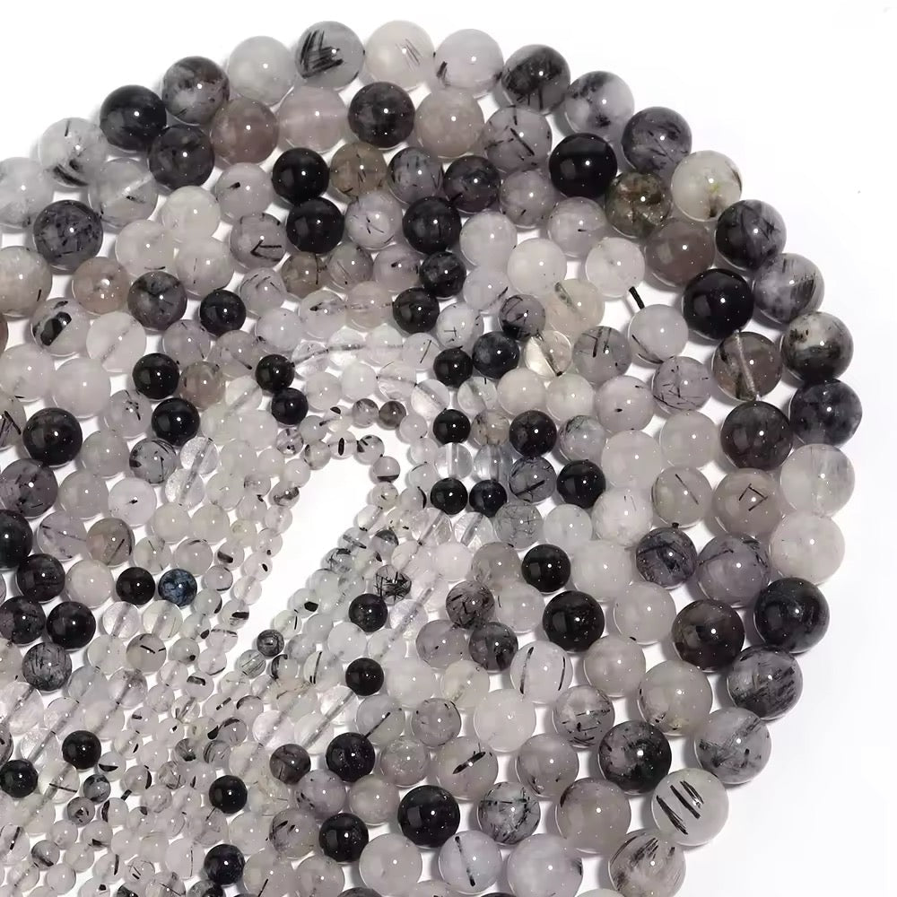 Perles Rondes • Quartz Tourmaline