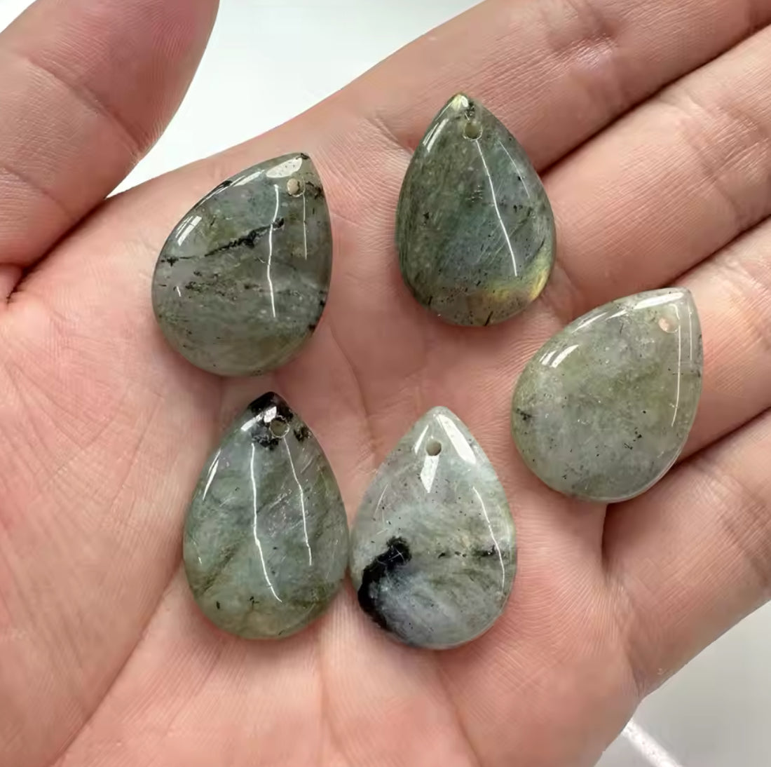 Lot Cabochons Gouttes - Labradorite x2