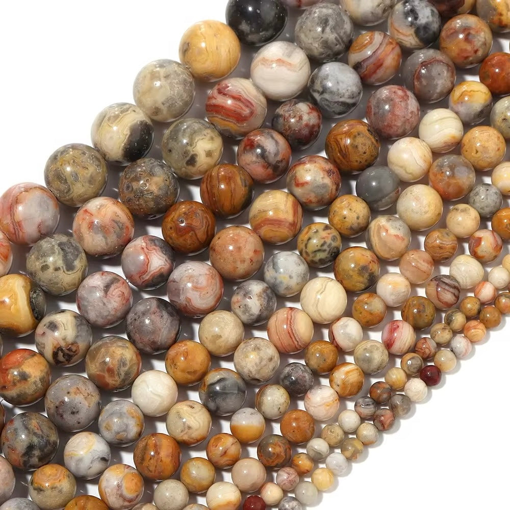 Perles Rondes - Agate Crazy Lace