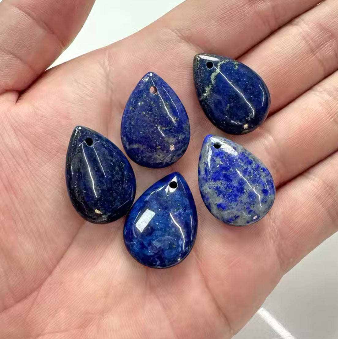 Lot Cabochons Gouttes - Lapis Lazuli x2