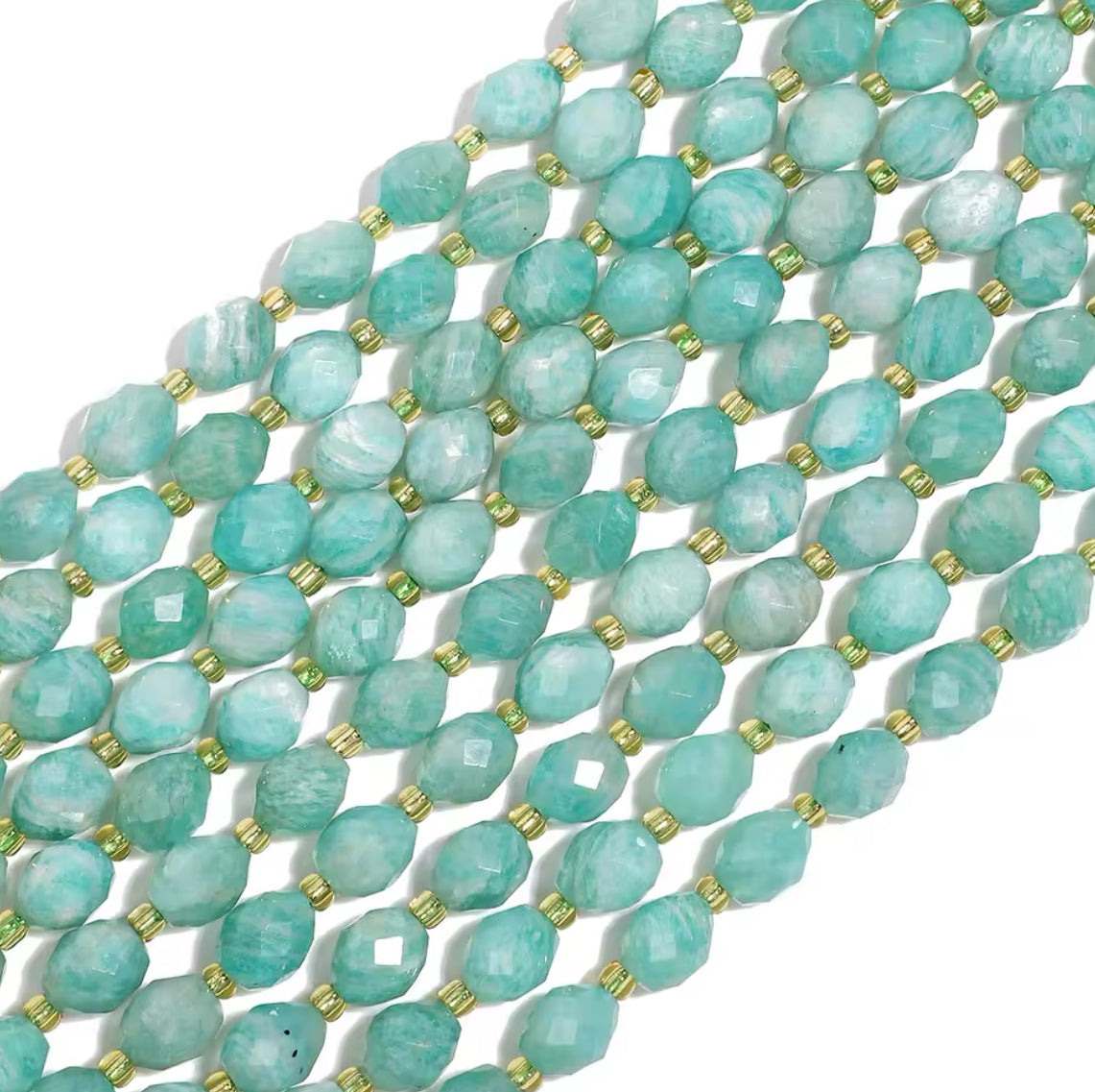 Perles Ovales Facettées - Amazonite