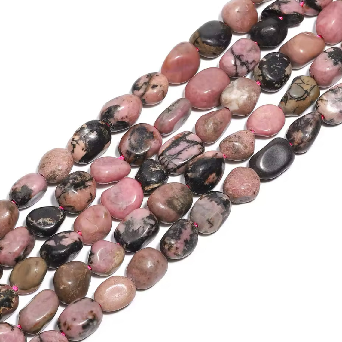 Perles Galets • Rhodonite