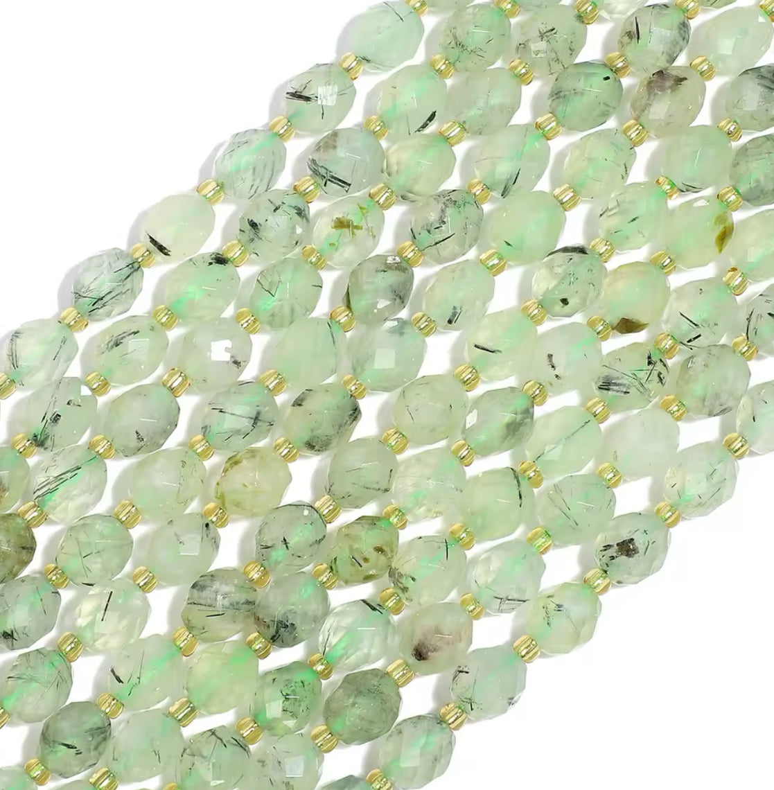 Perles Ovales Facettées - Prehnite