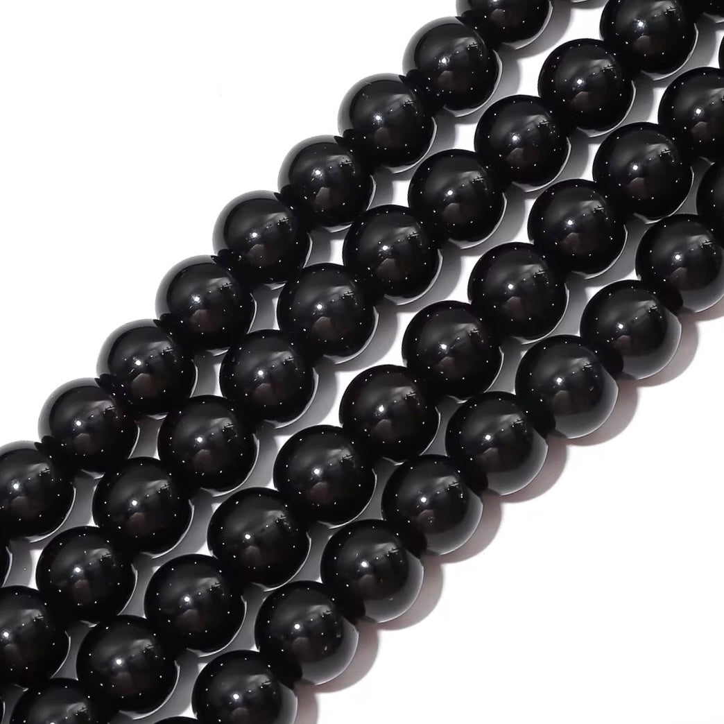 Perles Rondes - Onyx Noir