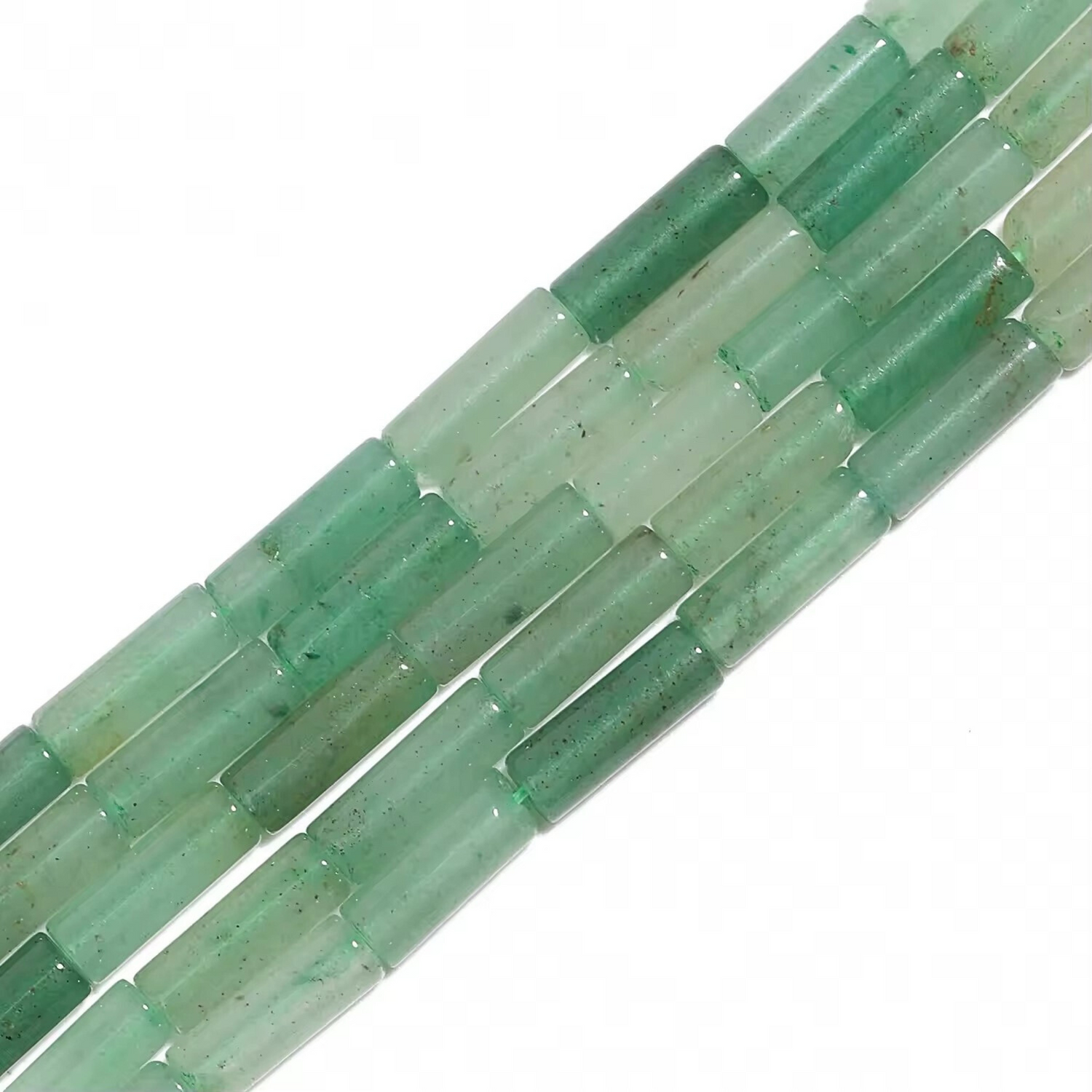 Perles Tubes • Aventurine Verte