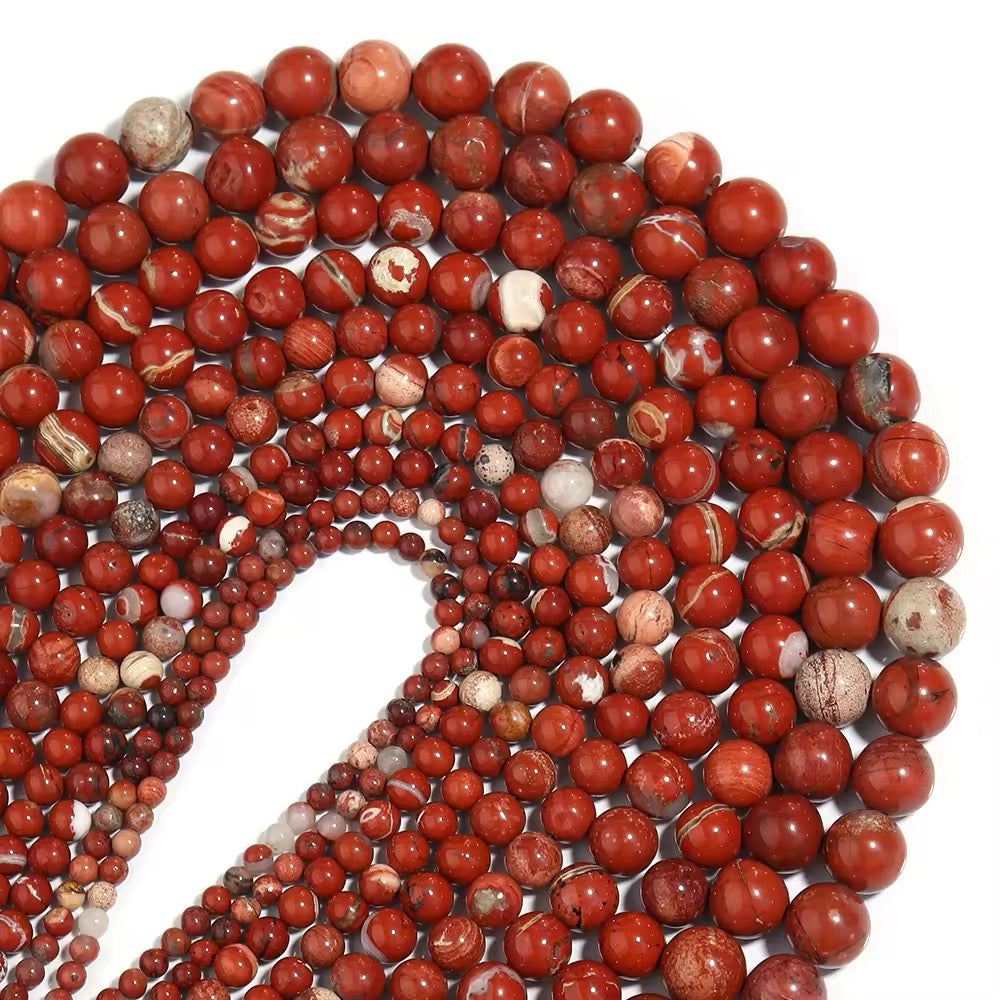 Perles Rondes • Jaspe Rouge