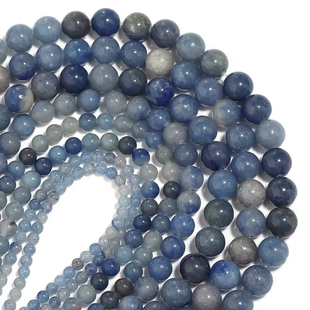 Perles Rondes • Aventurine Bleue