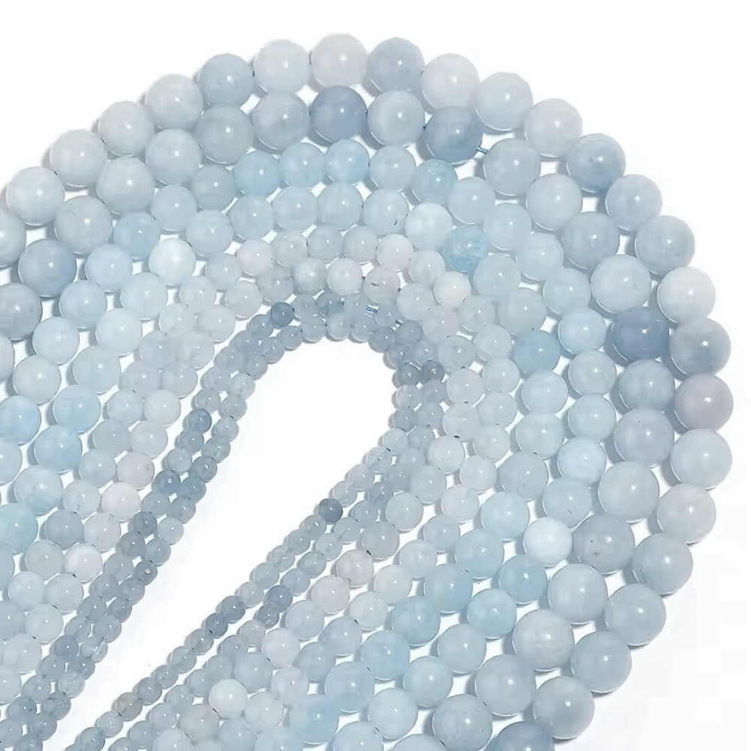 Perles Rondes • Aigue Marine