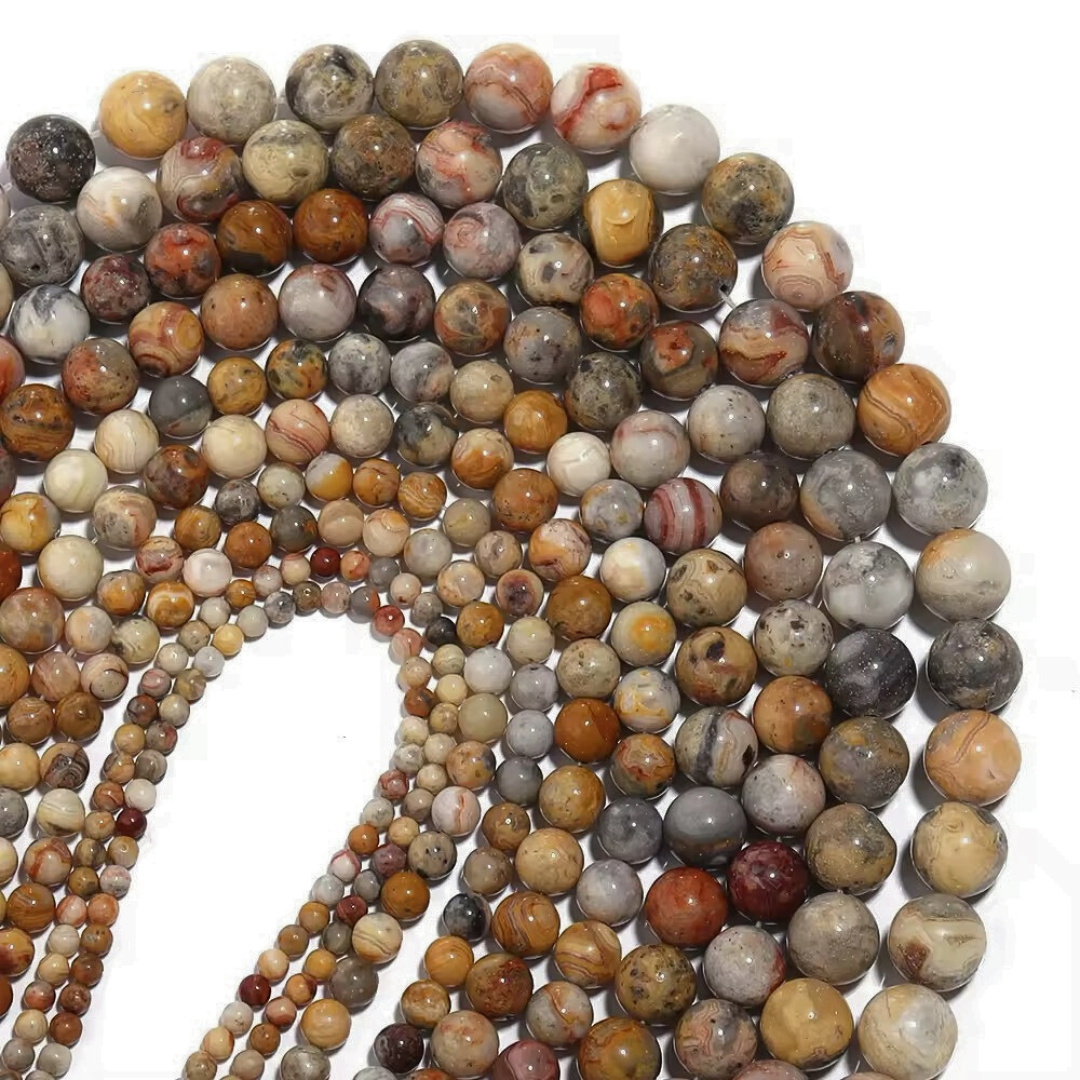 Perles Rondes • Agate Crazy Lace