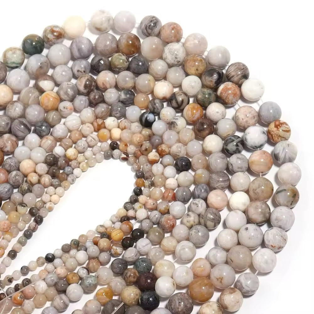 Perles Rondes • Agate Bambou