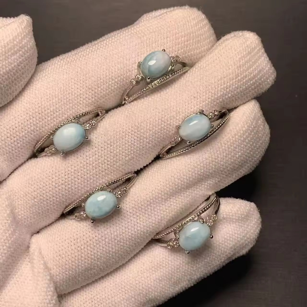 Lot Bagues Jarretière • Larimar x5