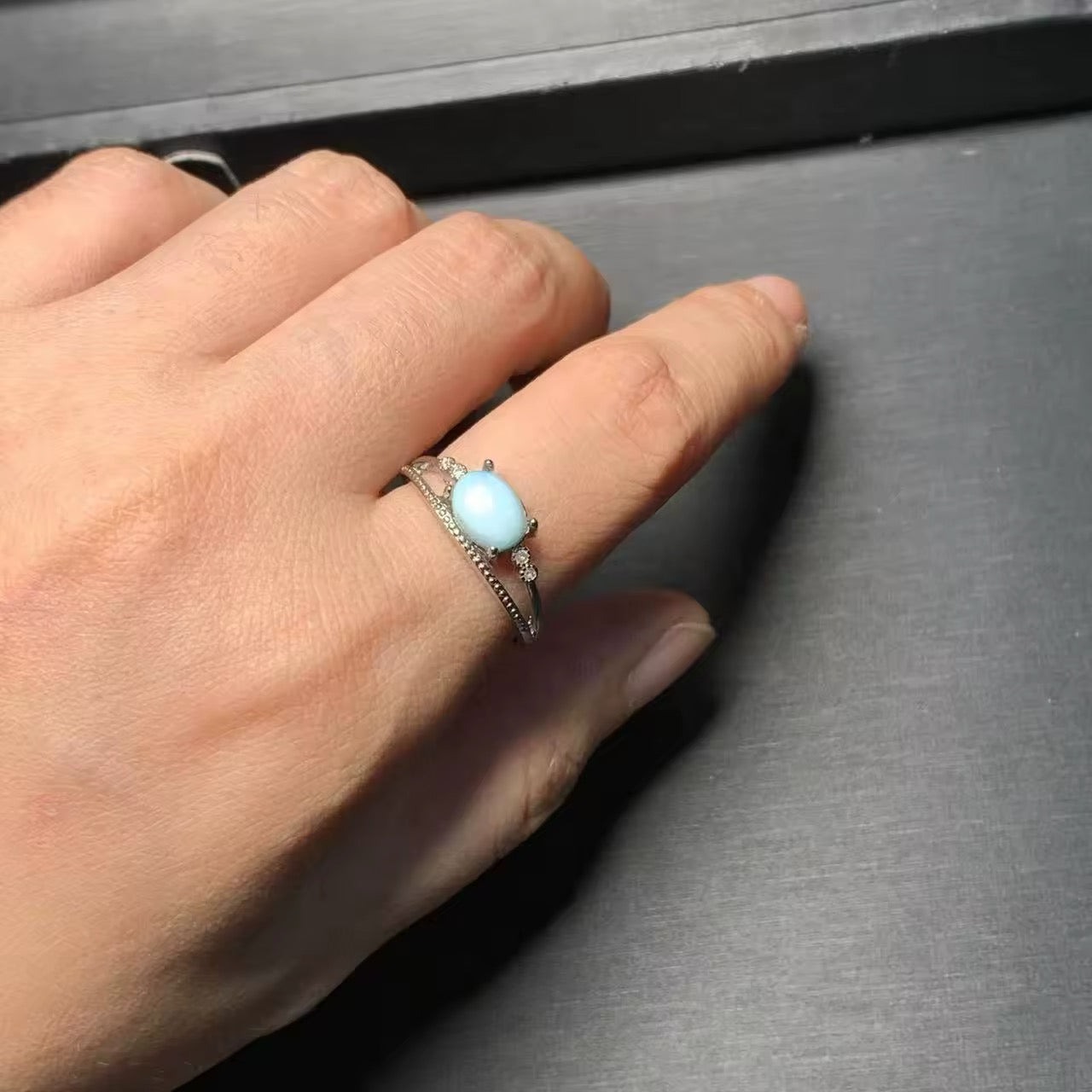 Lot Bagues Jarretière • Larimar x5