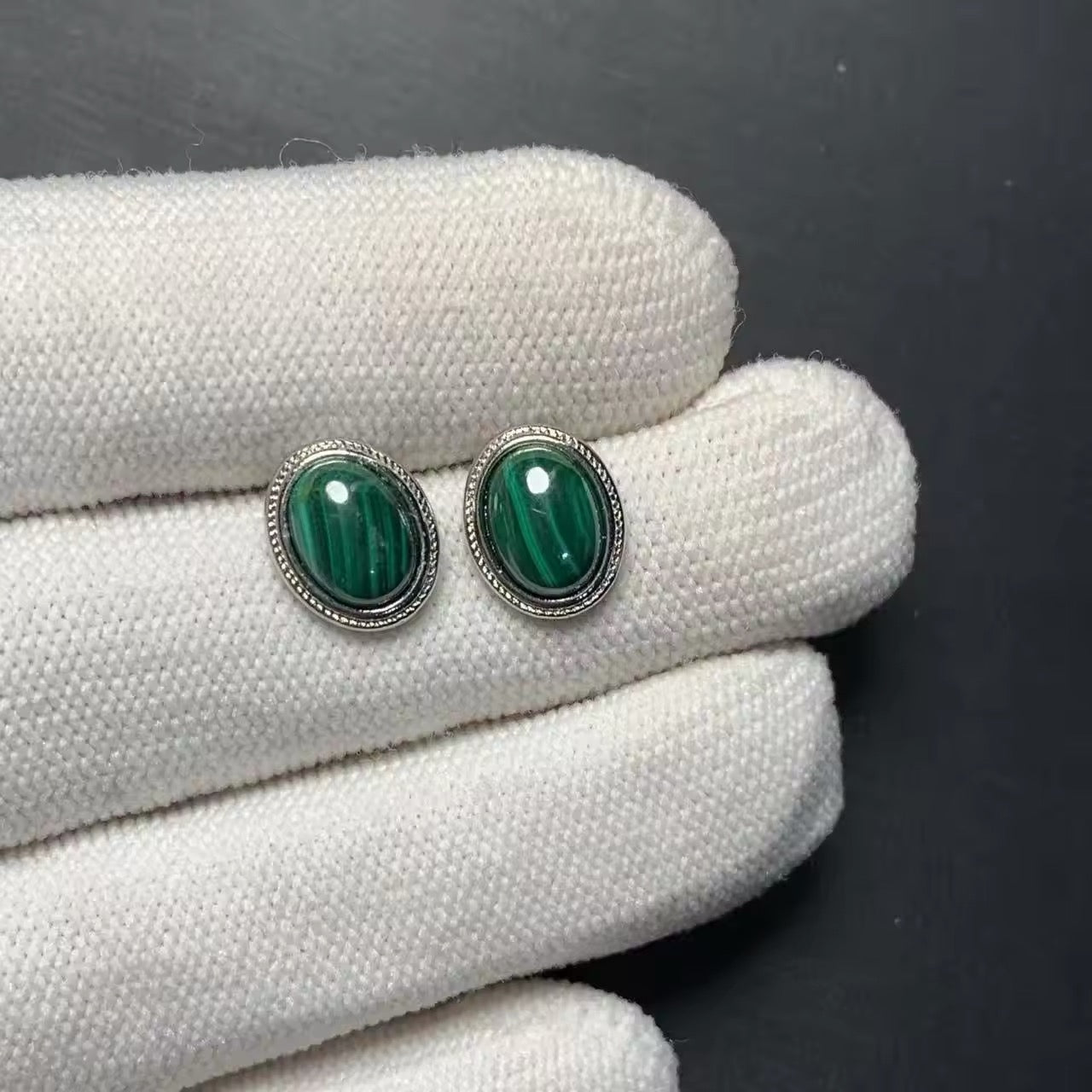 Boucles d’Oreille • Malachite