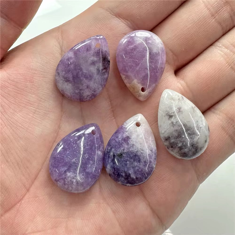 Lot Cabochons Gouttes - Lépidolite x2