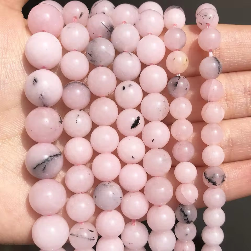 Perles Rondes - Opale Rose