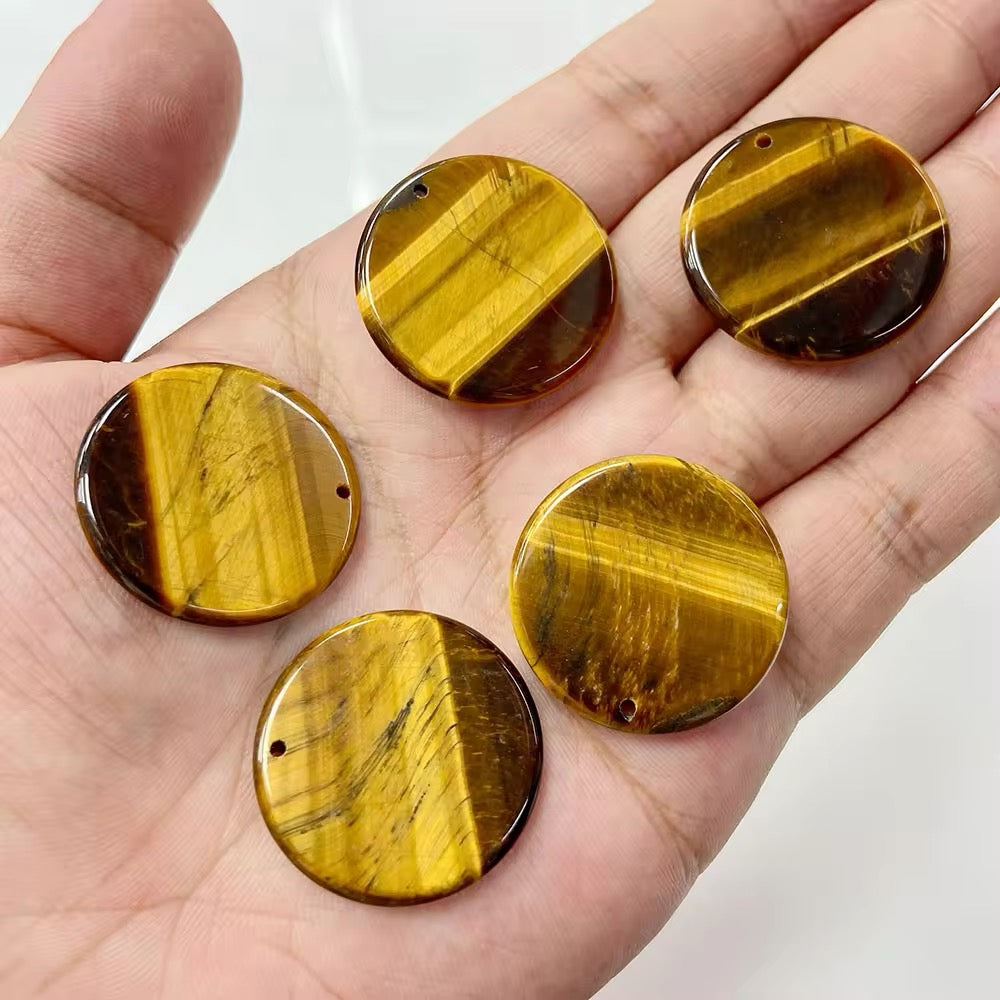 Lot Cabochons Ronds - Œil de Tigre x2