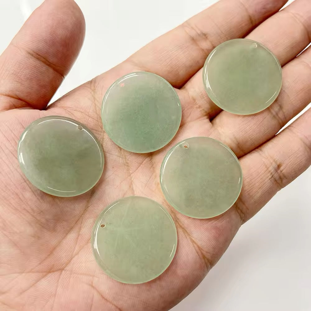 Lot Cabochons Ronds - Aventurine Verte x2