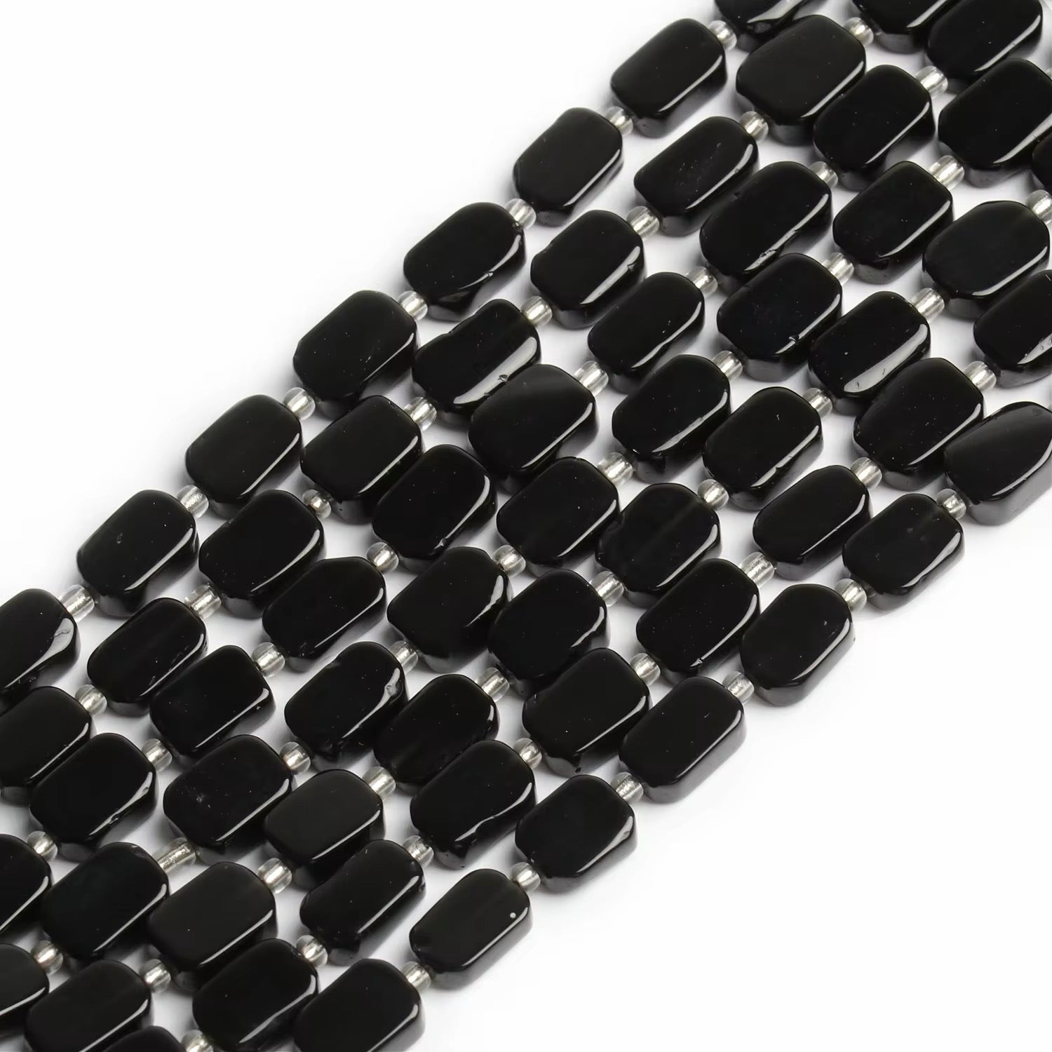 Perles Rectangulaires - Obsidienne Noire