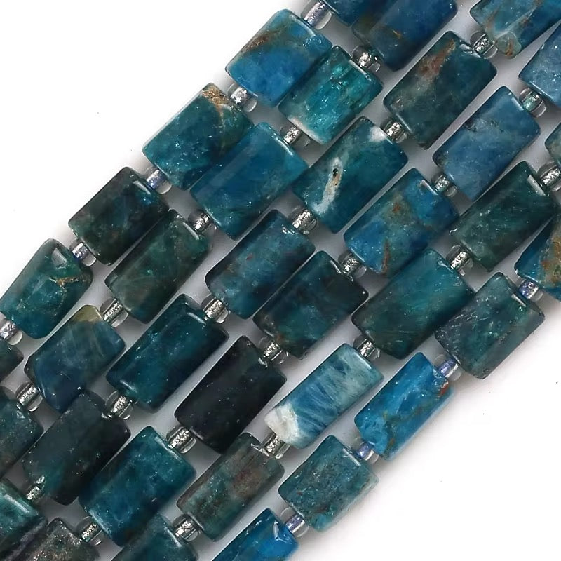 Perles Cylindres - Apatite Bleue