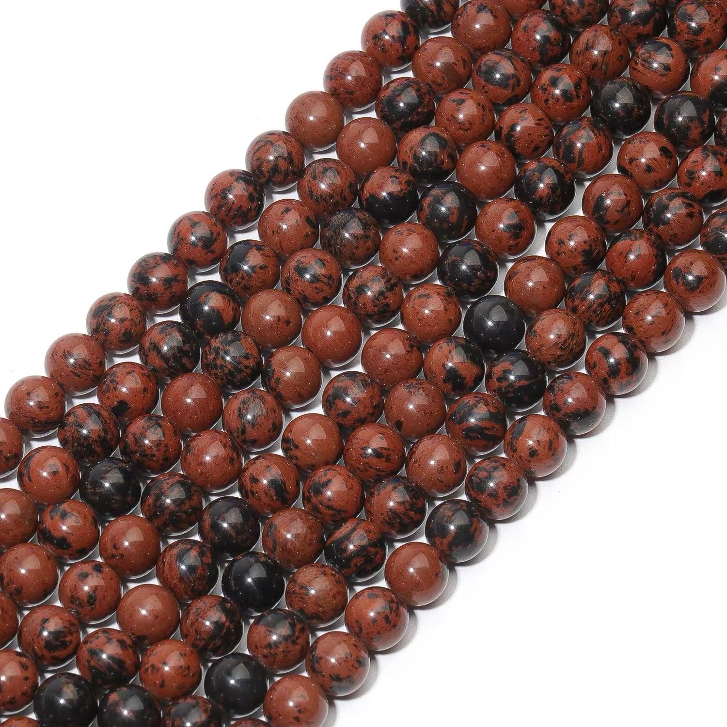 Perles Rondes - Obsidienne Acajou (Mahogany)