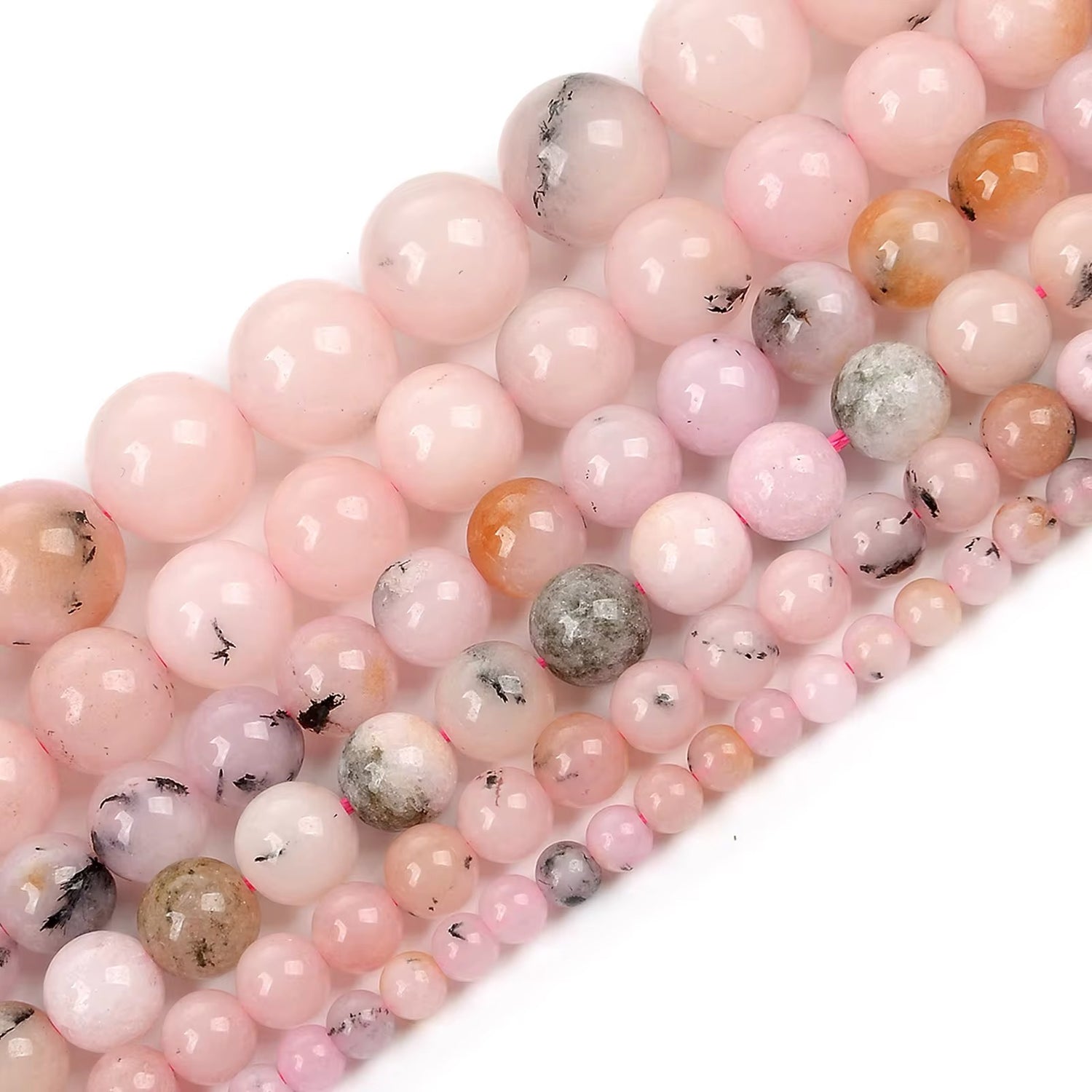 Perles Rondes - Opale Rose