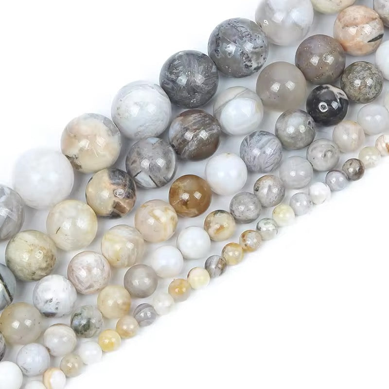 Perles Rondes - Agate Bambou