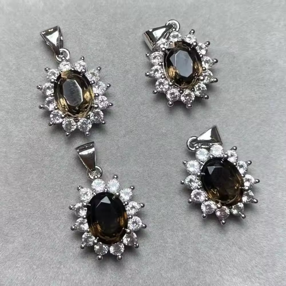 Lot Pendentifs - Quartz Fumé x4