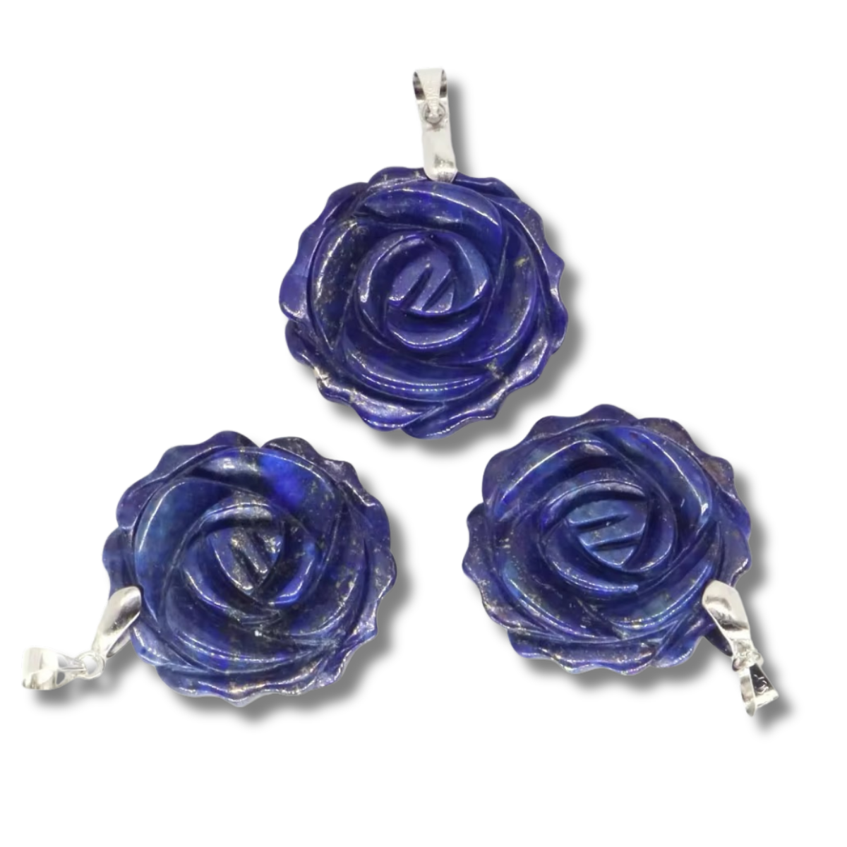 Lot Pendentifs Fleurs - Lapis Lazuli x2