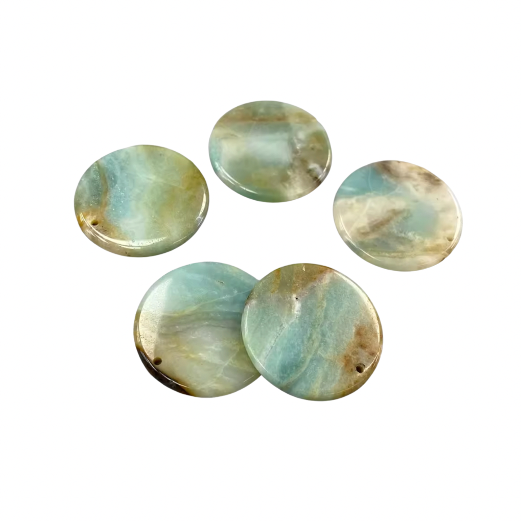 Lot Cabochons Ronds - Amazonite x2