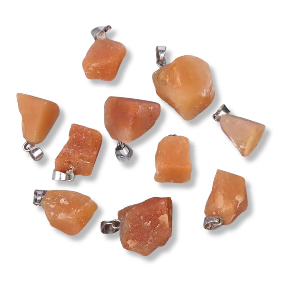 Lot pendentifs brutes - Aventurine Orange x4