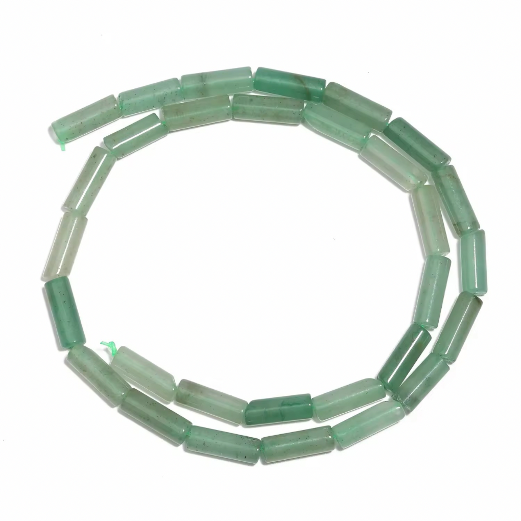 Perles Tubes - Aventurine Verte