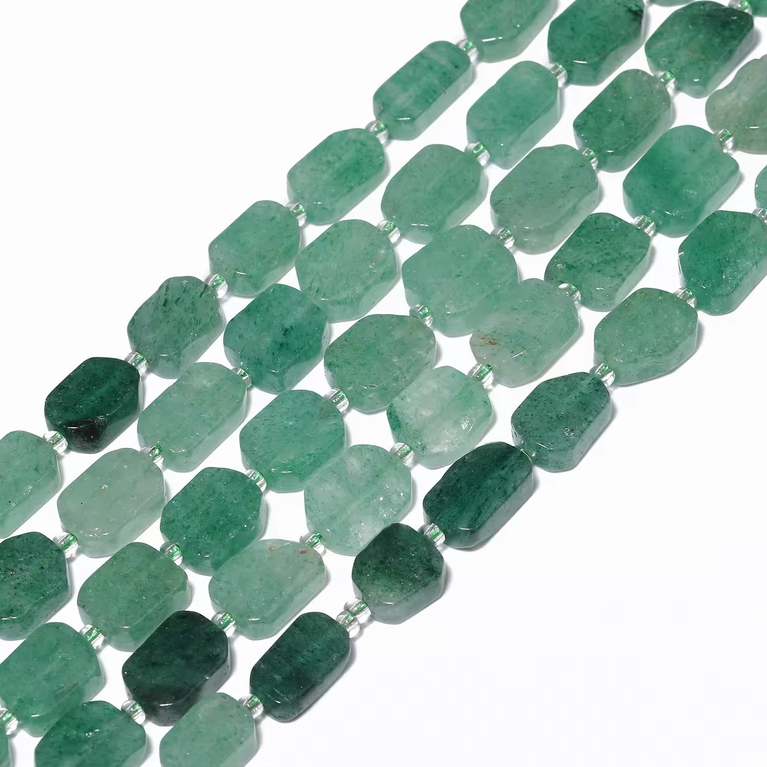 Perles Rectangulaires - Aventurine Verte