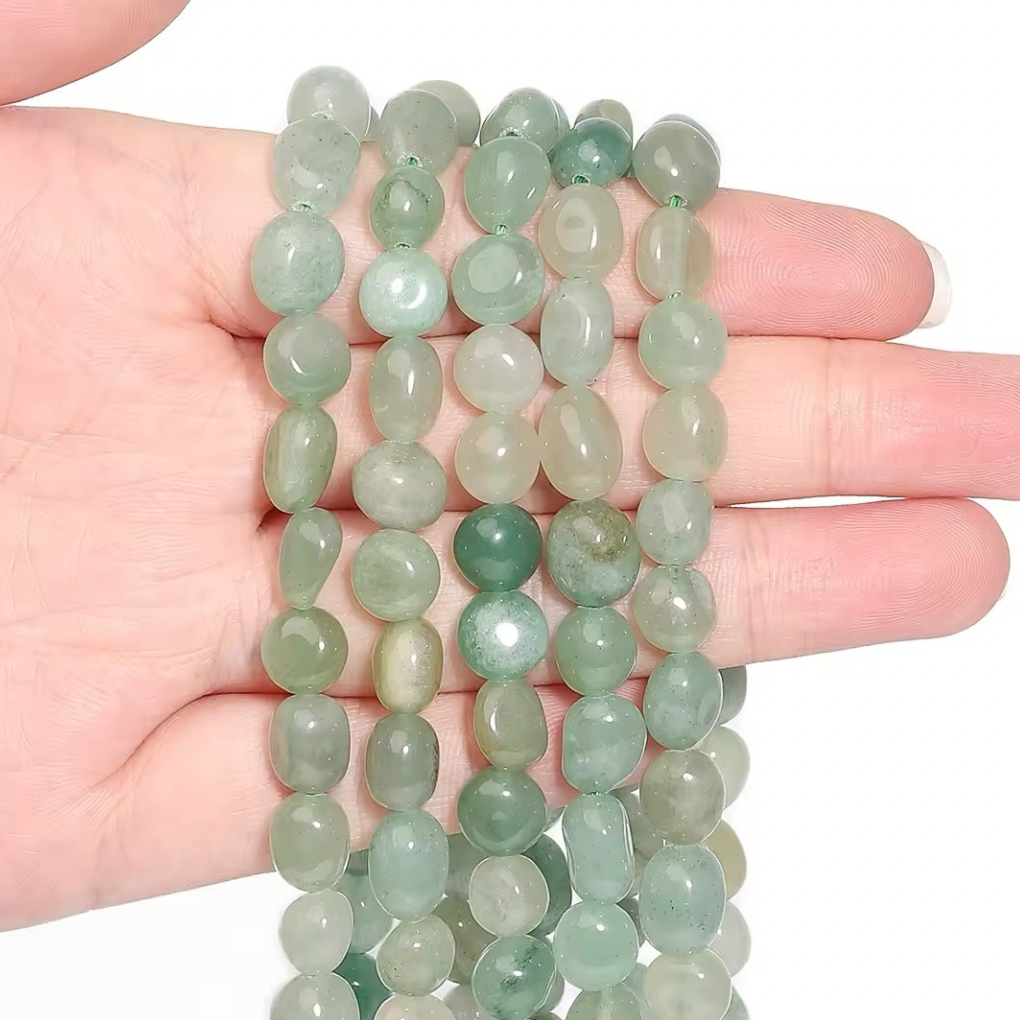 Perles Galets - Aventurine Verte