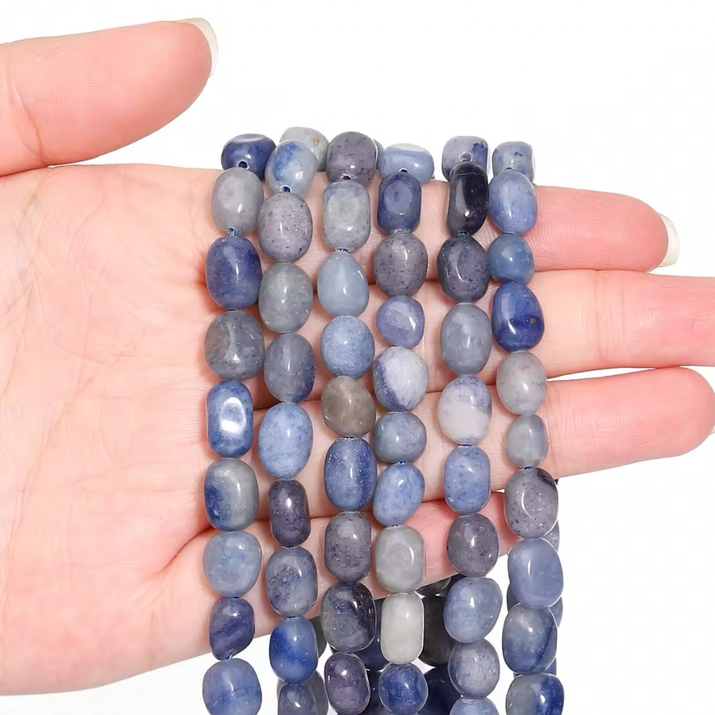 Perles Galets - Aventurine Bleue