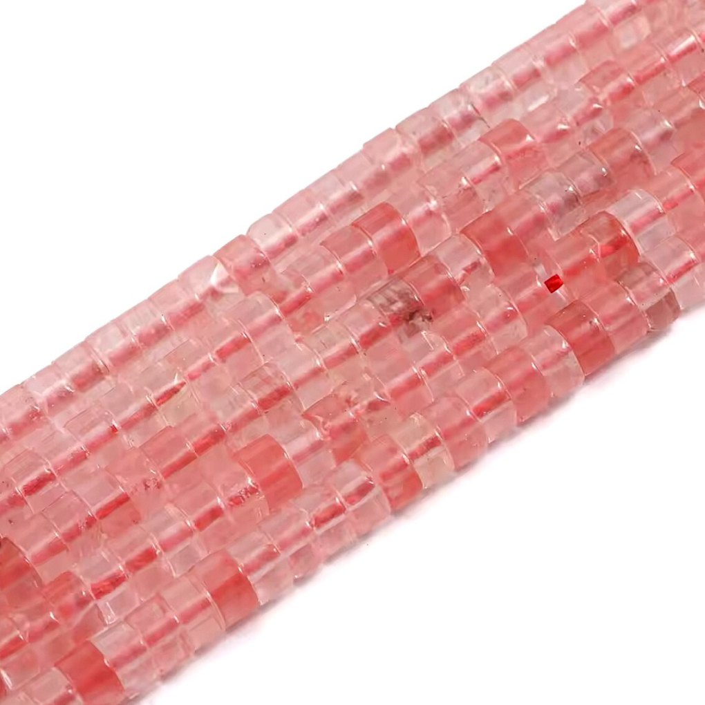 Perles Heishi - Quartz Fraise