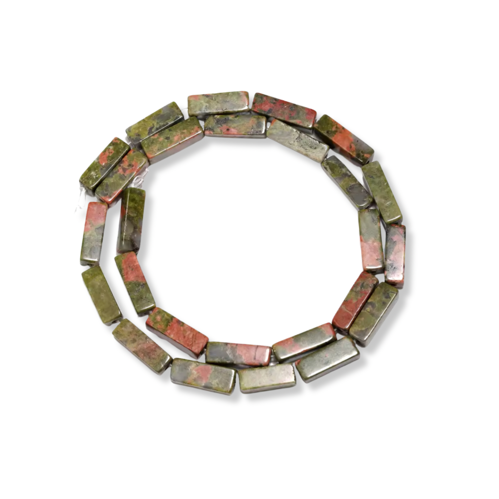 Perles Tubes Rectangulaires - Unakite