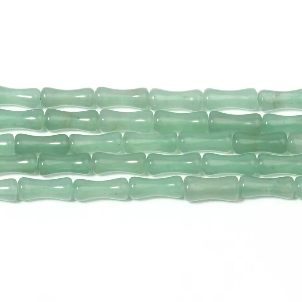 Perles Bambou - Aventurine Verte