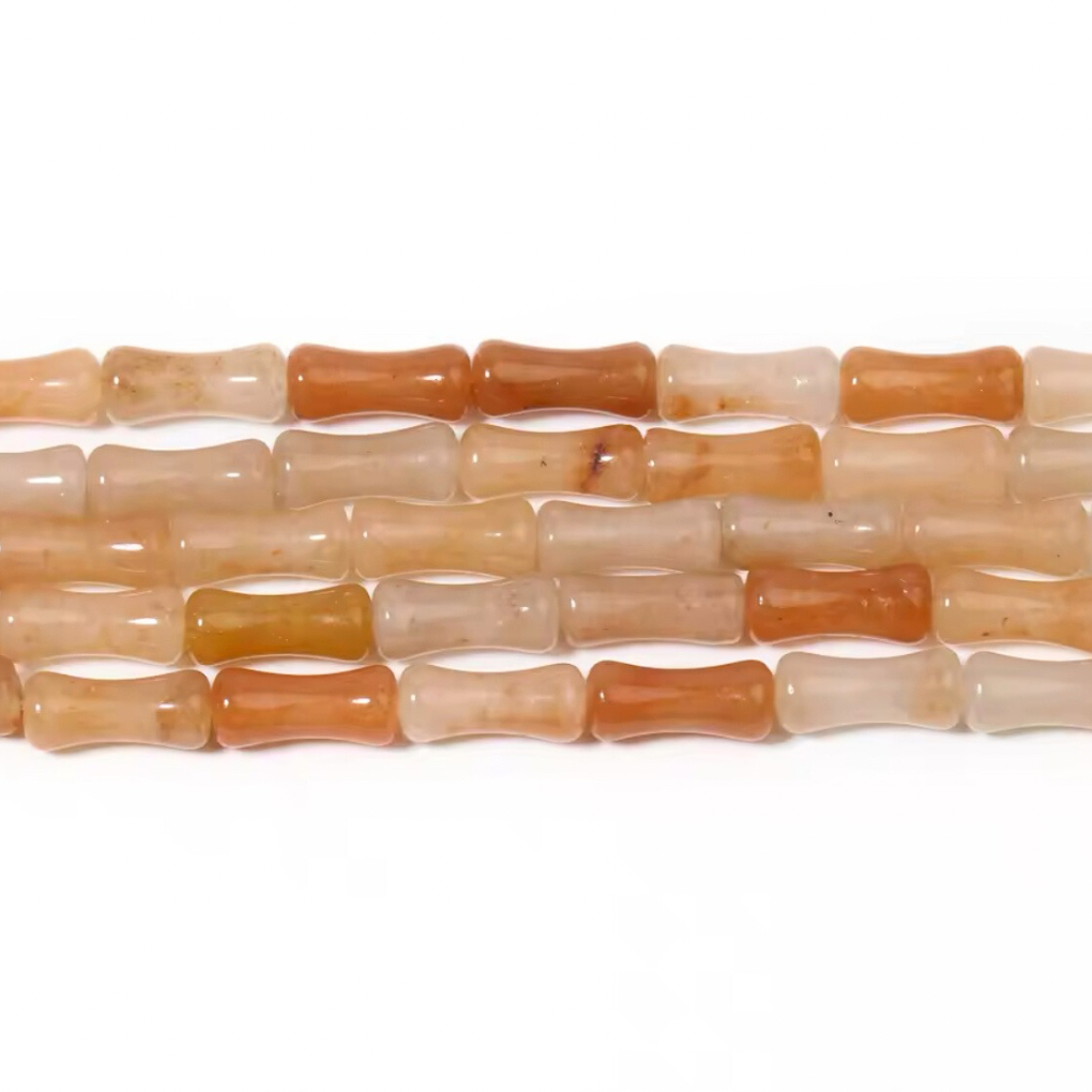 Perles Bambou - Aventurine Orange