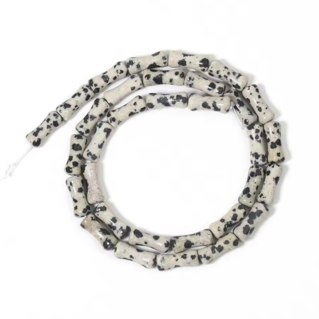 Perles Bambou - Jaspe Dalmatien