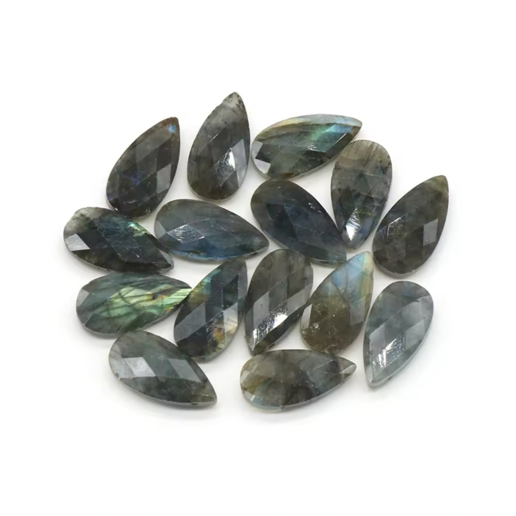 Lot Cabochons facettés - Labradorite x2