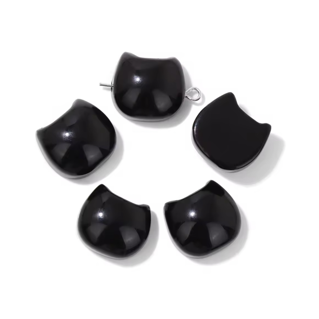 Cabochon Chat - Obsidienne Noire