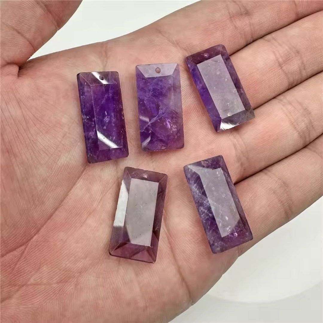 Lot Cabochons Rectangles - Améthyste x2