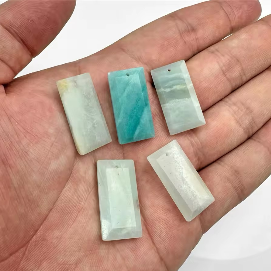 Lot Cabochons Rectangles - Amazonite x2