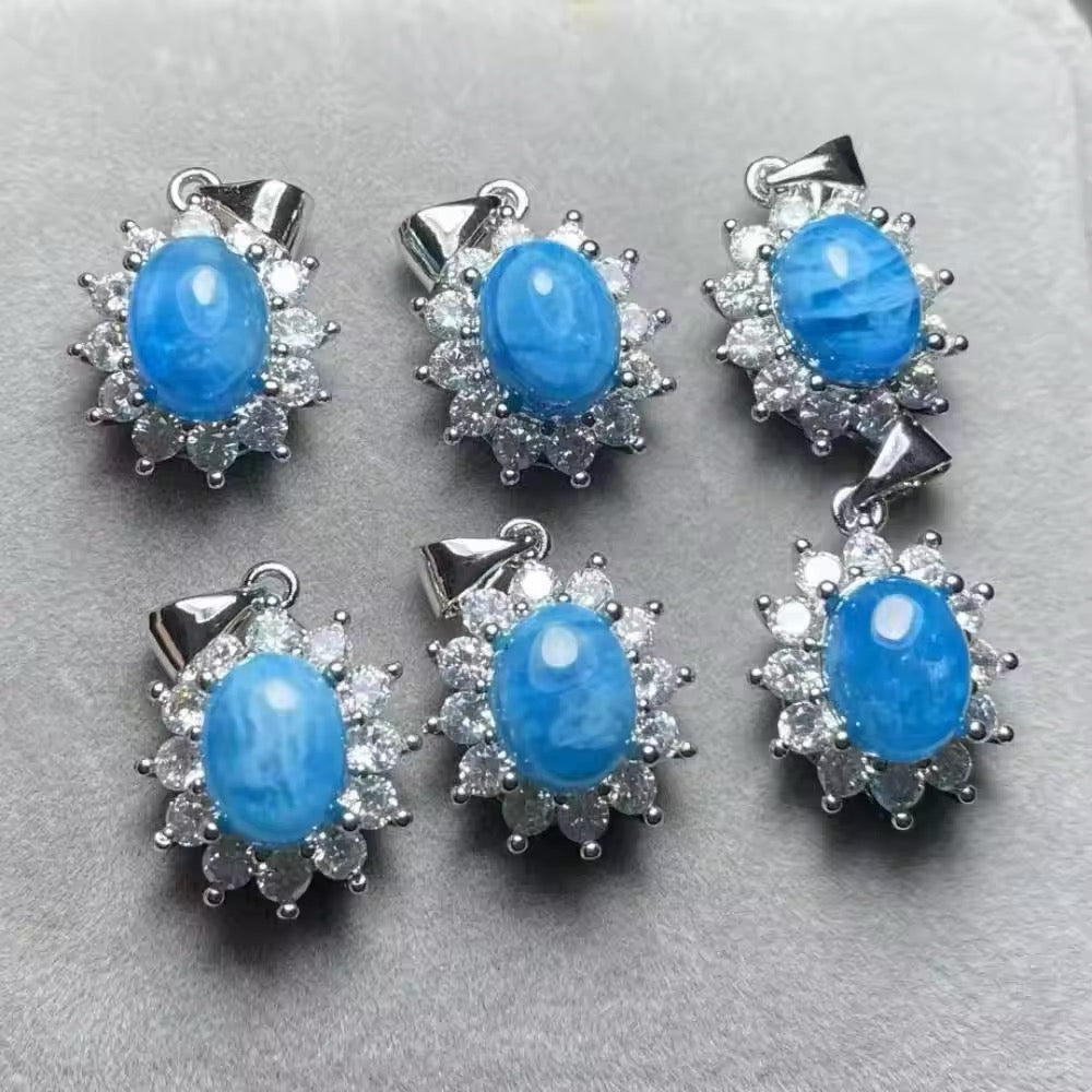 Lot Pendentifs • Apatite Bleue x4