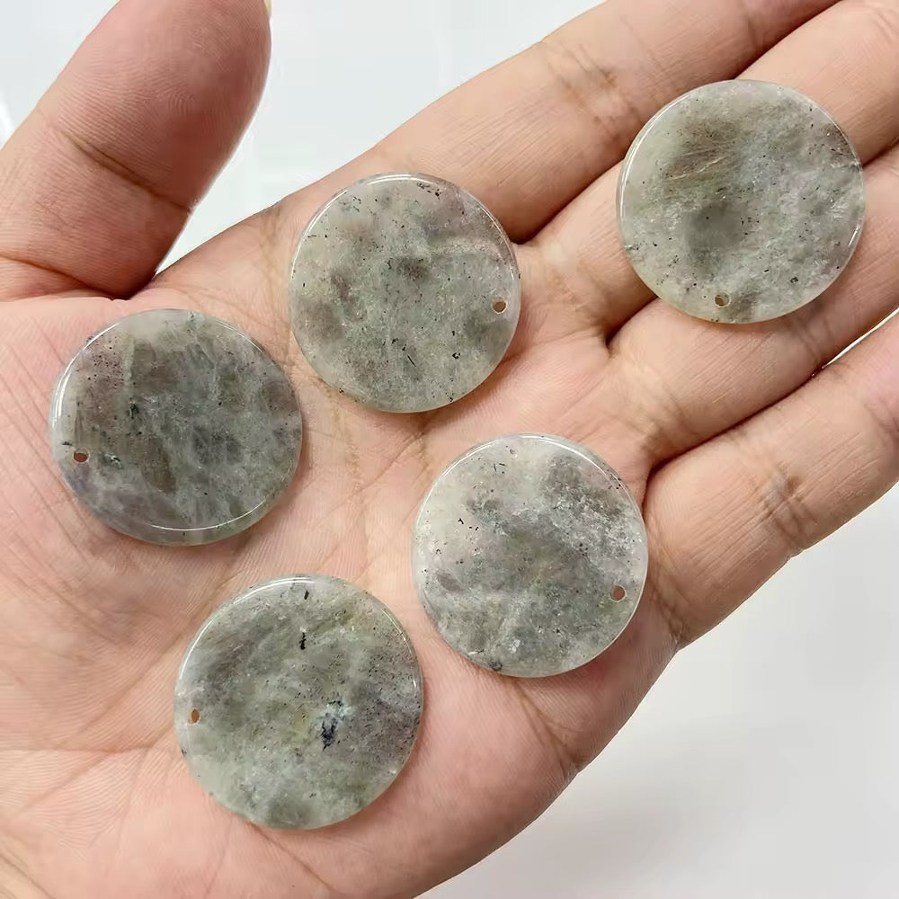 Lot Cabochons Ronds • Labradorite x2