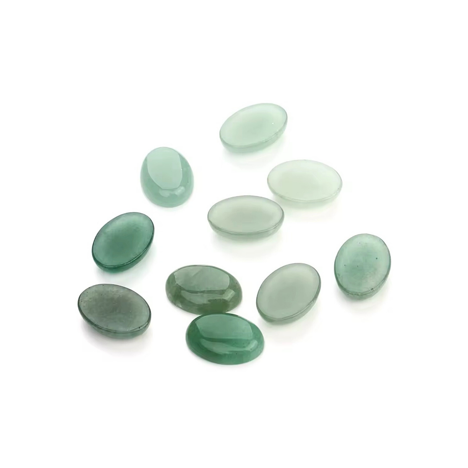 Lot Cabochons Ovales • Aventurine Verte x5