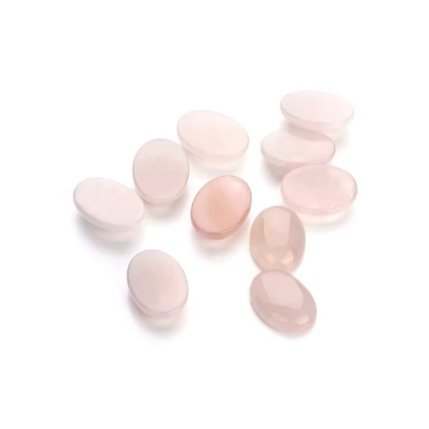 Lot Cabochons Ovales • Quartz Rose x5