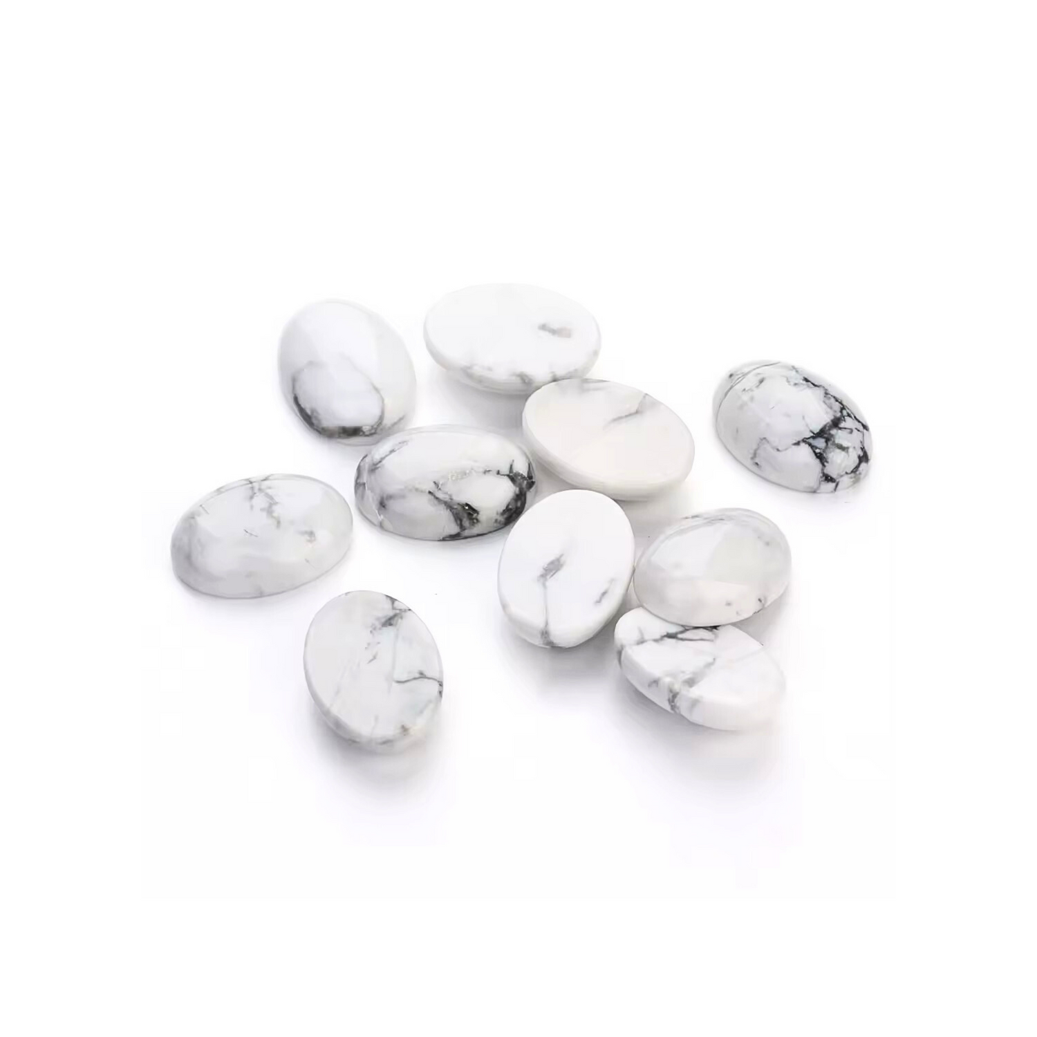 Lot Cabochons Ovales • Howlite x5